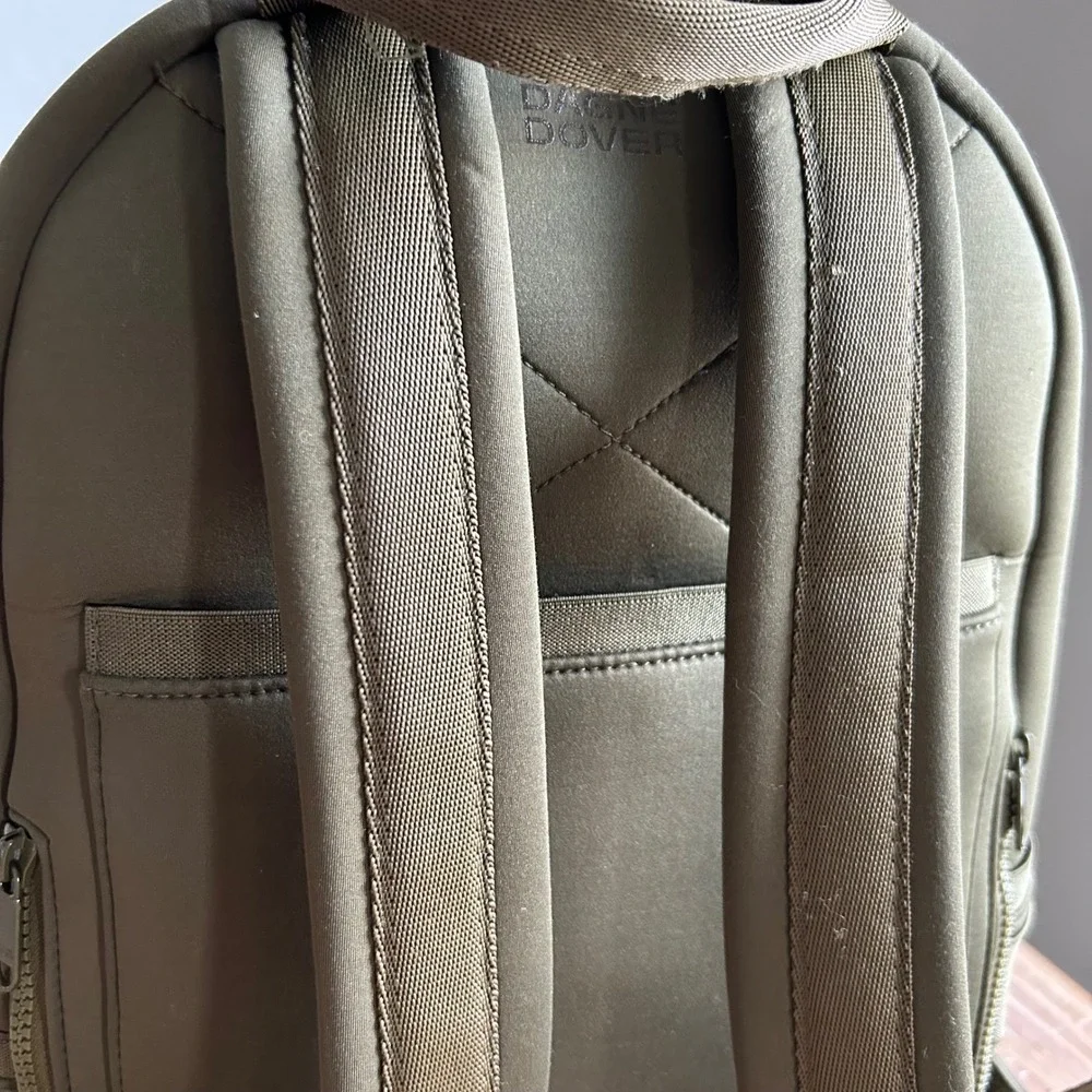 Dagne Dover Dakota Neoprene Backpack Medium Dark Moss Green Laptop Bag